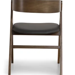 Clearance Nimara Samantha træstol i røget eg med sort PU sæde