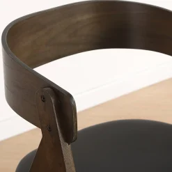 Clearance Nimara Samantha træstol i røget eg med sort PU sæde