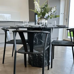 Best Nimara Shila spisebordsstol sort med flet i sort