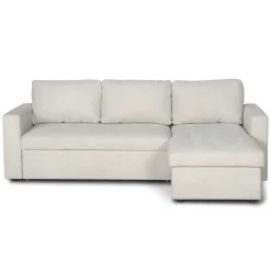 Discount Nimara Sinus beige sovesofa med vendbar chaiselong og opbevaring