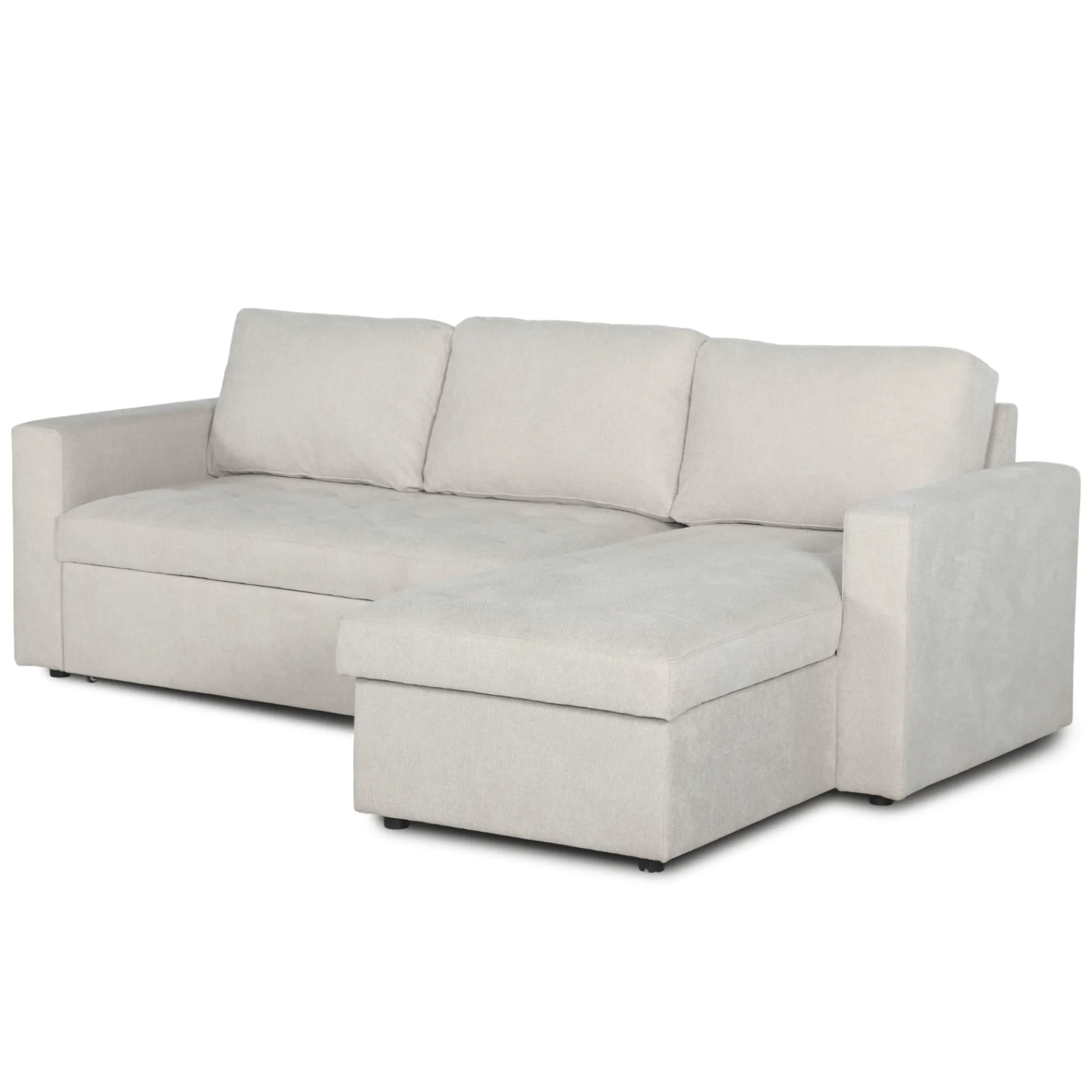 Discount Nimara Sinus beige sovesofa med vendbar chaiselong og opbevaring