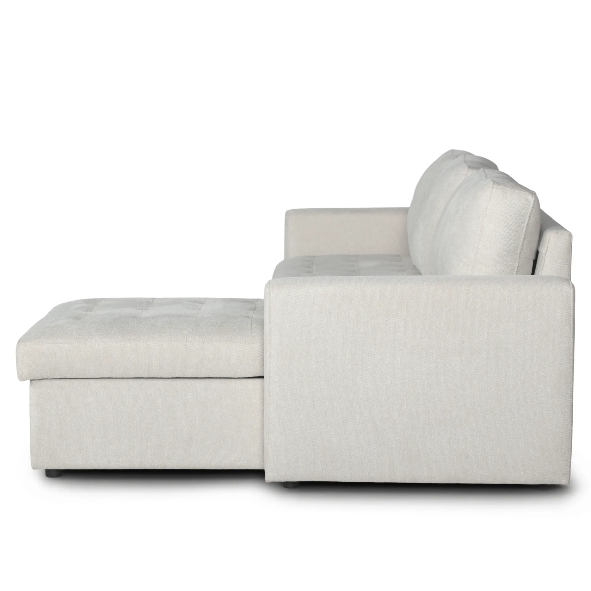 Discount Nimara Sinus beige sovesofa med vendbar chaiselong og opbevaring