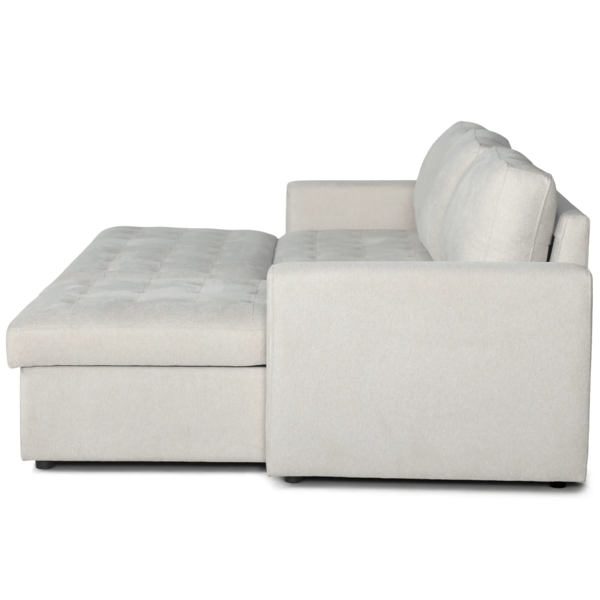 Discount Nimara Sinus beige sovesofa med vendbar chaiselong og opbevaring