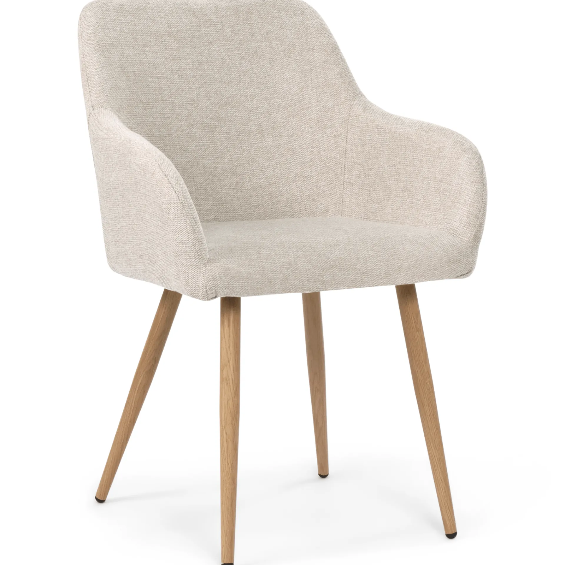 Sale Nimara Spisebordssæt - Lewis lamel spisebord Ø120 cm med udtræk i egefiner + 6 x Jenna spisebordsstole i beige