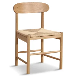 Nimara Spisebordssæt - Lewis lamel spisebord Ø120 cm med udtræk i egefiner + 6 x Madison spisebordsstole i eg