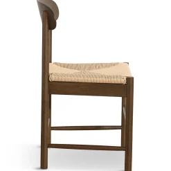 Hot Nimara Spisebordssæt - Lewis lamel spisebord Ø120 cm med udtræk i røget egefiner + 6 x Madison spisebordsstole i røget eg med fletsæde