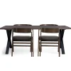 Outlet Nimara Spisebordssæt - Susan plankebord i røget eg 200 cm + 4 x Samantha spisebordsstol i røget eg