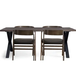 Outlet Nimara Spisebordssæt - Susan plankebord i røget eg 200 cm + 4 x Samantha spisebordsstol i røget eg
