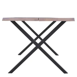 Hot Nimara Susan plankebord - 200x95 cm - i hvidolieret eg med krydsben - (Forberedt til tillægsplader)