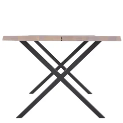 Best Nimara Susan plankebord - 300x95 cm - i hvidolieret eg med krydsben - (Forberedt til tillægsplader)