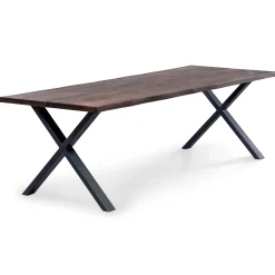 Sale Nimara Susan plankebord - 240x95 cm - i smoked eg med krydsben - (Forberedt til tillægsplader)