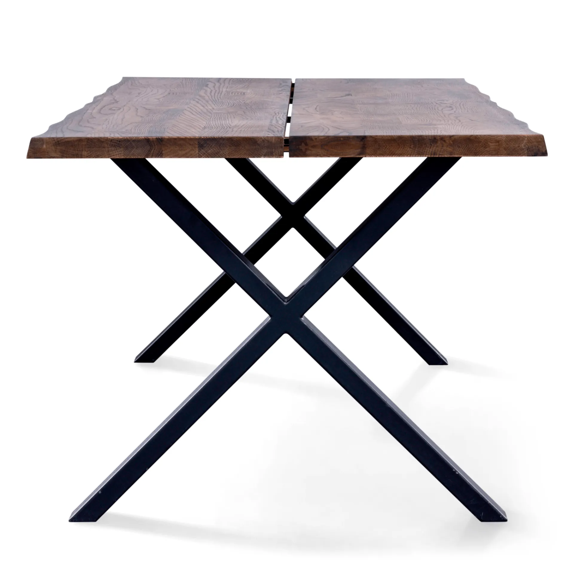 Sale Nimara Susan plankebord - 240x95 cm - i smoked eg med krydsben - (Forberedt til tillægsplader)