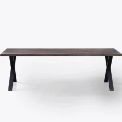 Sale Nimara Susan plankebord - 240x95 cm - i smoked eg med krydsben - (Forberedt til tillægsplader)