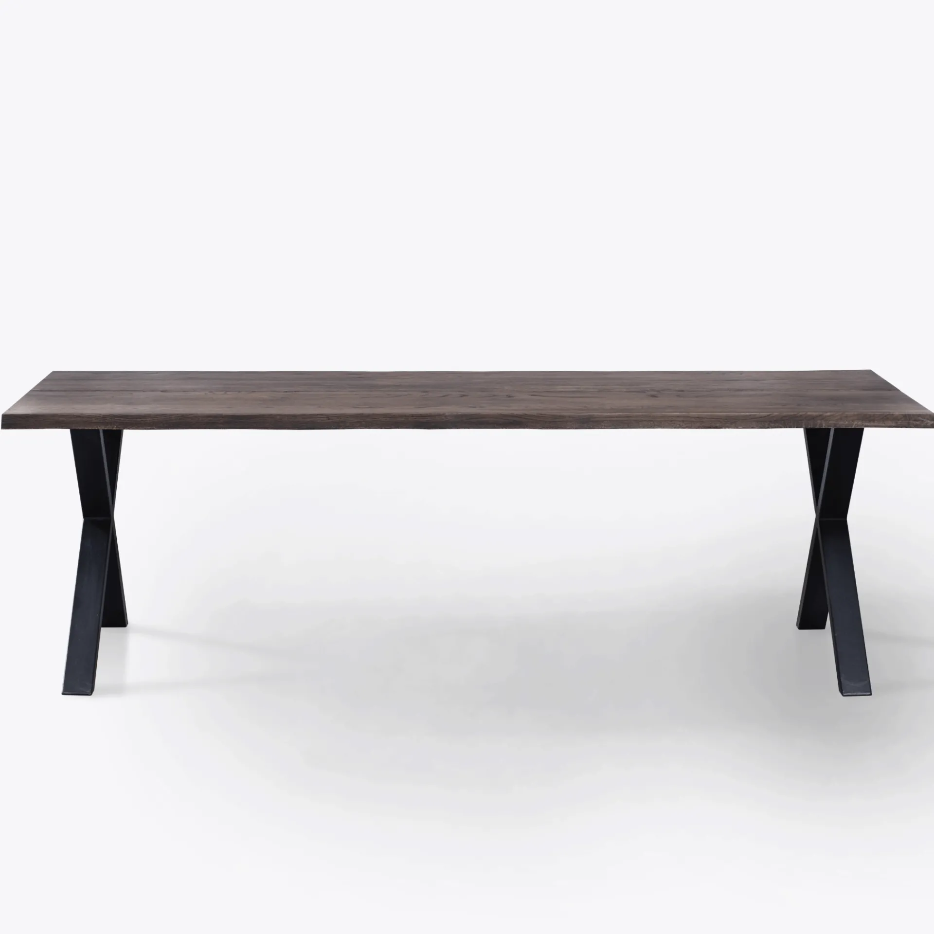 Sale Nimara Susan plankebord - 240x95 cm - i smoked eg med krydsben - (Forberedt til tillægsplader)