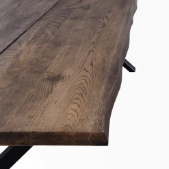 Sale Nimara Susan plankebord - 240x95 cm - i smoked eg med krydsben - (Forberedt til tillægsplader)