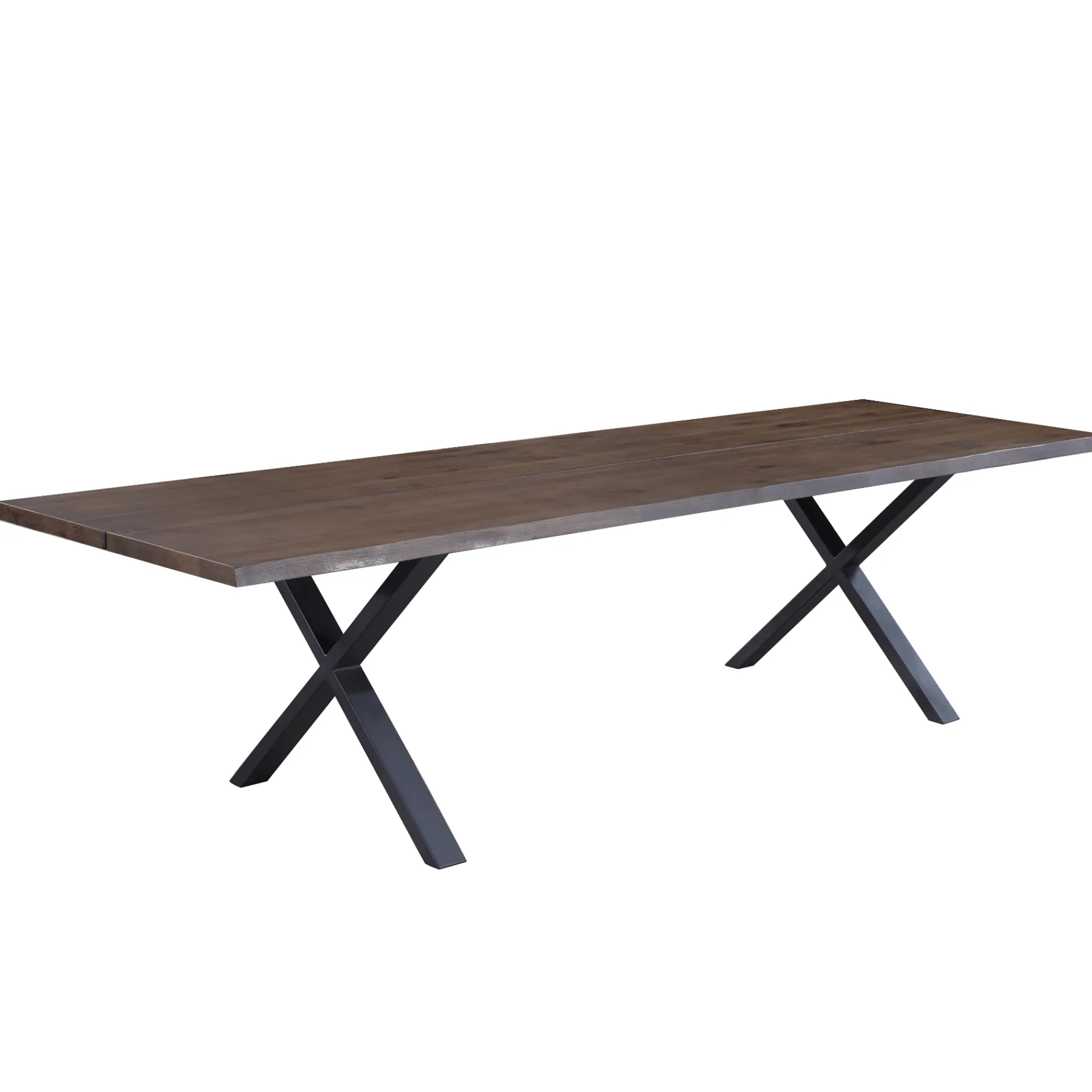 Discount Nimara Susan plankebord - 300x95 cm - i smoked eg med krydsben - (Forberedt til tillægsplader)