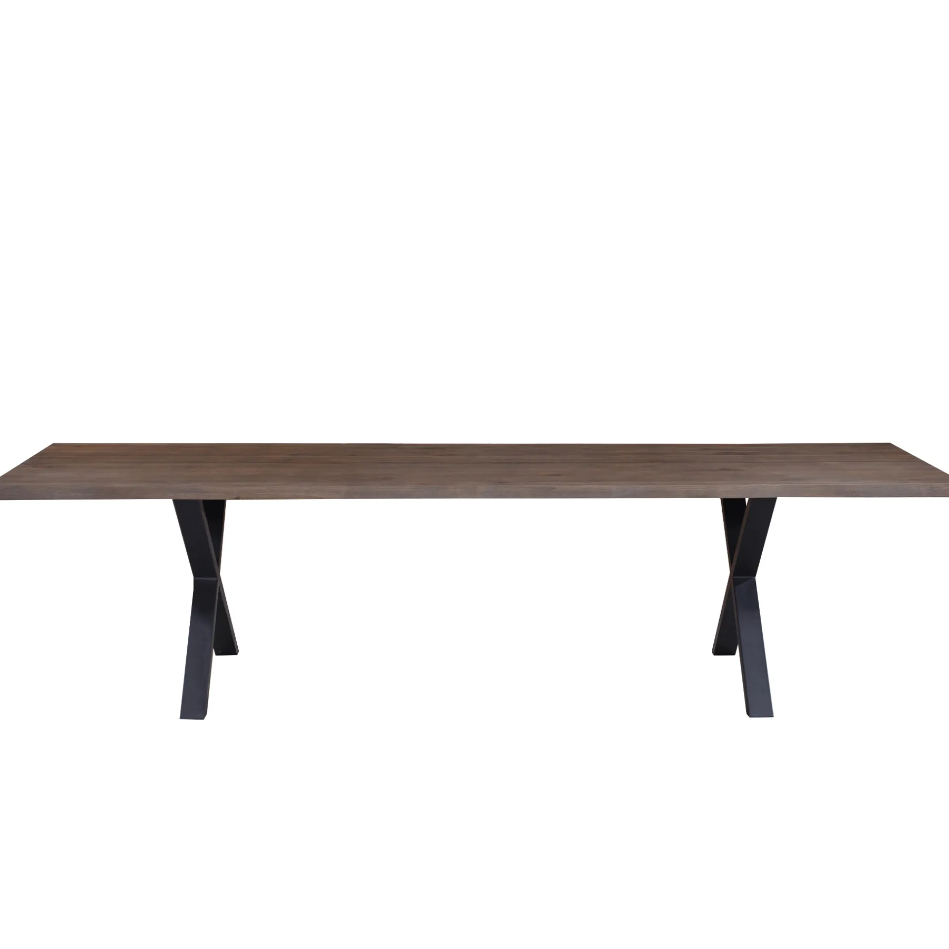 Discount Nimara Susan plankebord - 300x95 cm - i smoked eg med krydsben - (Forberedt til tillægsplader)