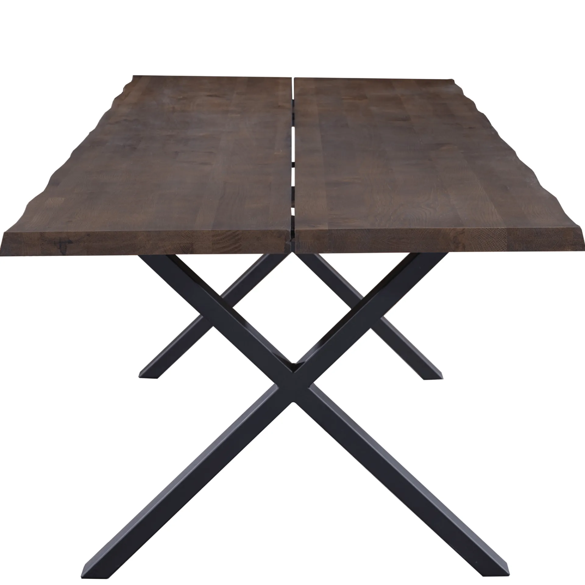 Discount Nimara Susan plankebord - 300x95 cm - i smoked eg med krydsben - (Forberedt til tillægsplader)