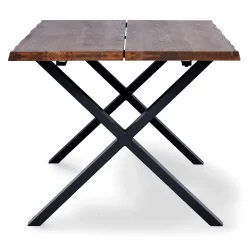 Hot Nimara Susan plankebord - 200x95 cm - i smoked eg med krydsben - (Forberedt til tillægsplader)