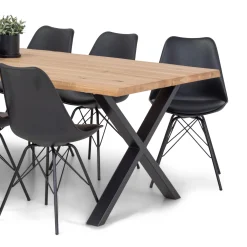 Nimara Susan plankebord - 240x95 cm - naturligt olieret eg med krydsben (Forberedt til tillægsplader)