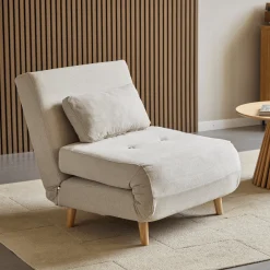 Outlet Nimara Thalia foldbar sovesofa beige tekstil