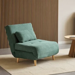 Best Nimara Thalia foldbar sovesofa i grøn tekstil