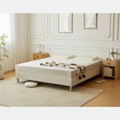 Online Nimara Theodor kontinentalseng i beige 180x200 cm inkl. chrome ben