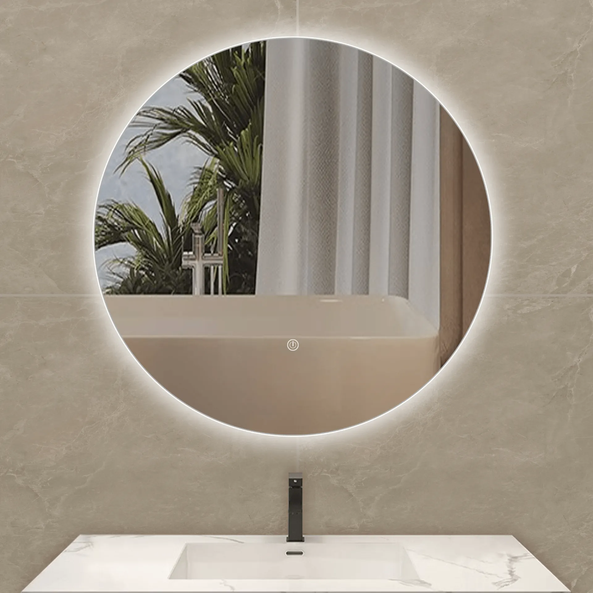 Discount Nimara Zola rundt spejl med LED lys 80 cm